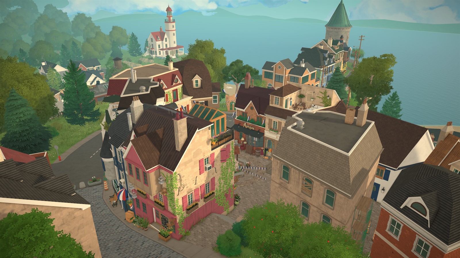 Aerial view of the dense Paralives town center