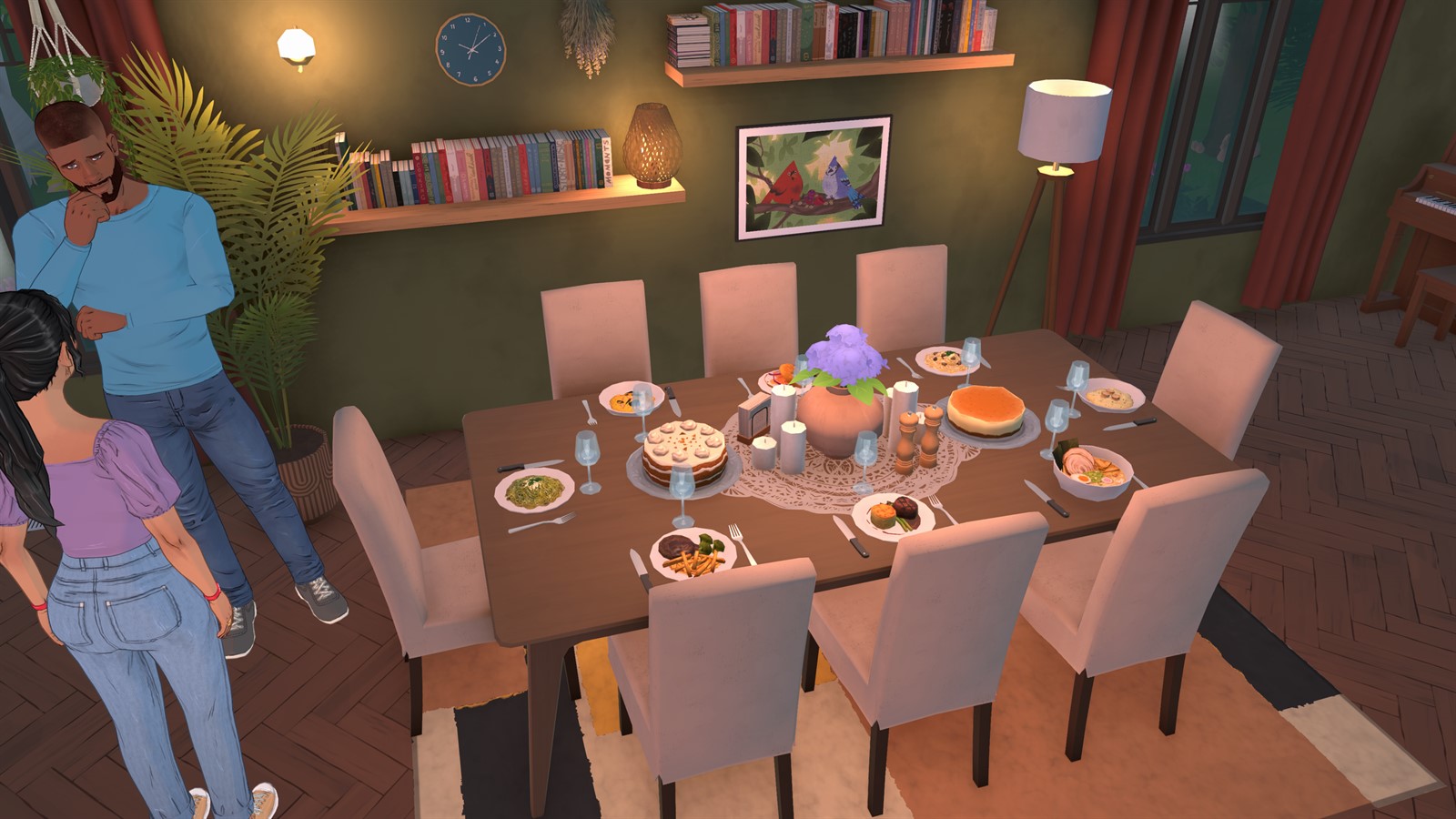 Several Parafolks sharing a meal around a dining table
