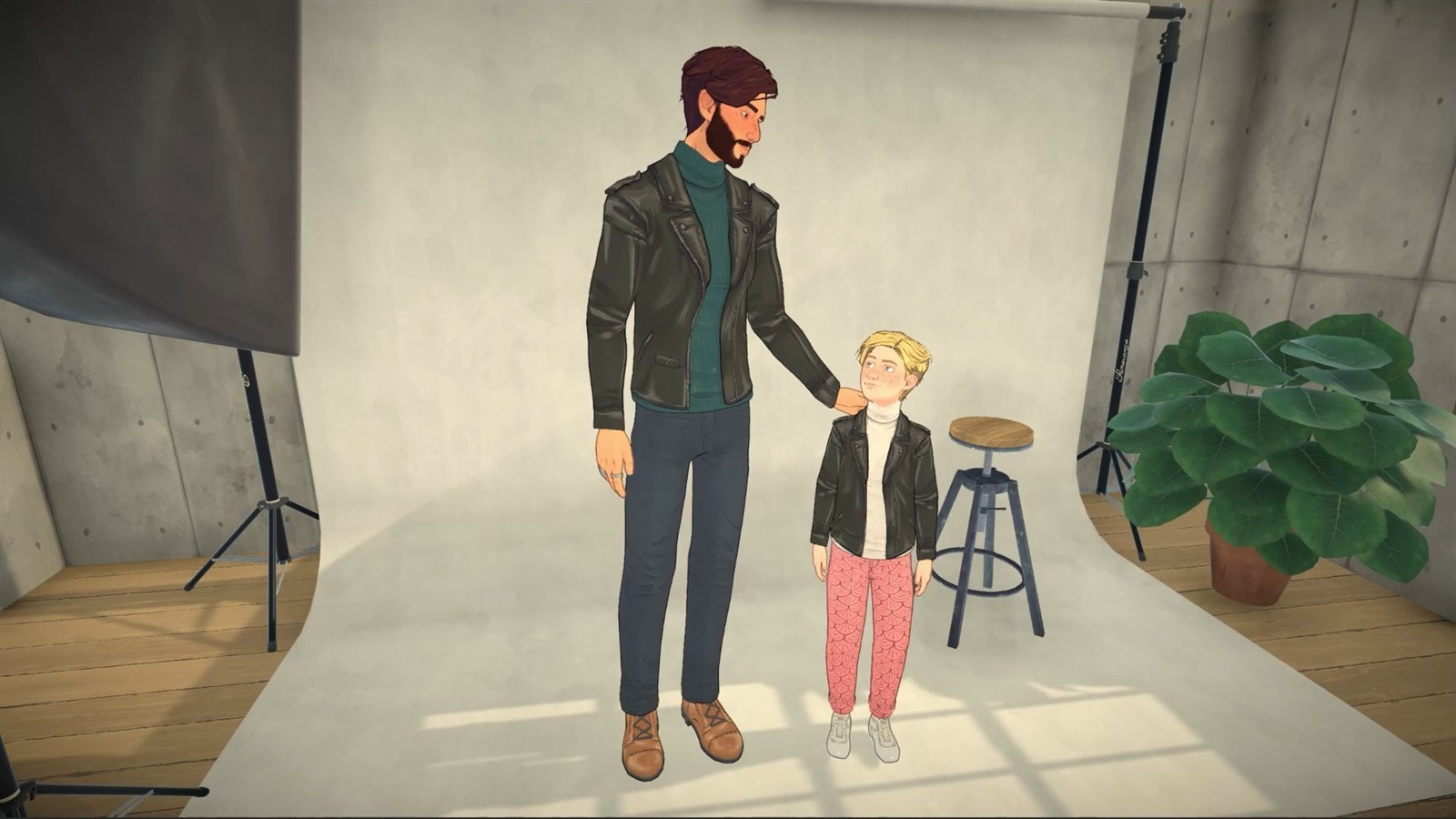 Adult and child Parafolks standing together in an official development capture